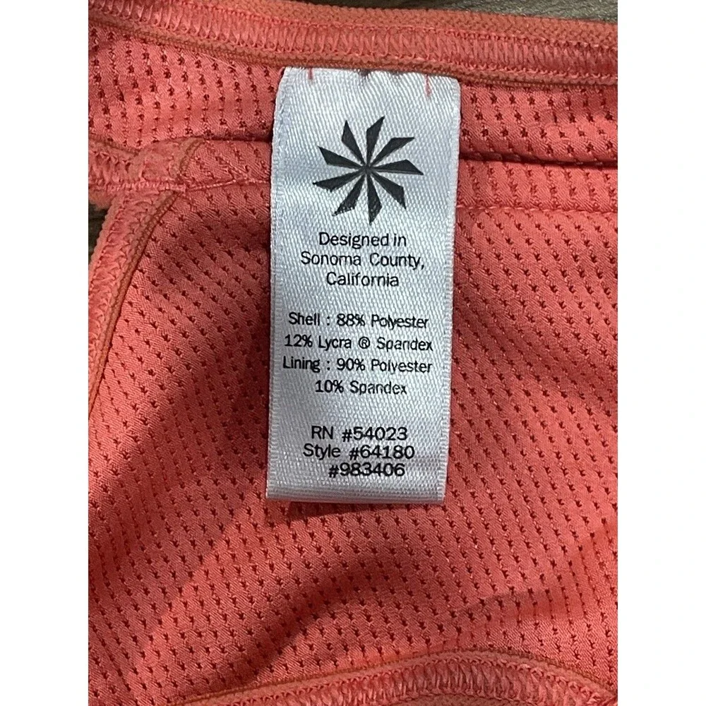 Athleta Ultimate Coral Orange Racerback Sports Bra Womens Size Small Double Dare